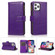 iPhone 13 Pro Multifunctional Crazy Horse Texture Horizontal Flip Leather Case with 9 Card Slot & Holder & Zipper Wallet & Lanyard  - Purple