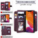 iPhone 13 Pro Multifunctional Magnetic Copper Buckle Horizontal Flip Solid Color Leather Case with 10 Card Slots & Wallet & Holder & Photo Frame  - Wine Red
