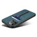 iPhone 13 Pro Denior DV Elastic Card PU Back Cover Phone Case - Blue