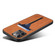 iPhone 13 Pro Denior DV Elastic Card PU Back Cover Phone Case - Brown