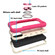 iPhone 13 Pro Shockproof Silicone + PC Protective Case with Dual-Ring Holder  - Rose Red