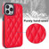 iPhone 13 Pro Double Buckle Rhombic PU Leather Phone Case - Red