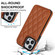 iPhone 13 Pro Double Buckle Rhombic PU Leather Phone Case - Brown