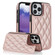 iPhone 13 Pro Double Buckle Rhombic PU Leather Phone Case - Rose Gold