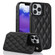 iPhone 13 Pro Double Buckle Rhombic PU Leather Phone Case - Black