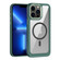 iPhone 13 Pro MagSafe Carbon Fiber Transparent Back Panel Phone Case - Green