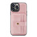 iPhone 13 Pro JEEHOOD Anti-theft Brush Magnetic PU + TPU Protective Case with Card Slot  - Pink