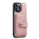 iPhone 13 Pro JEEHOOD Anti-theft Brush Magnetic PU + TPU Protective Case with Card Slot  - Pink