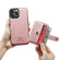 iPhone 13 Pro JEEHOOD Anti-theft Brush Magnetic PU + TPU Protective Case with Card Slot  - Pink