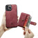 iPhone 13 Pro JEEHOOD Anti-theft Brush Magnetic PU + TPU Protective Case with Card Slot  - Red
