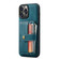 iPhone 13 Pro JEEHOOD Anti-theft Brush Magnetic PU + TPU Protective Case with Card Slot  - Blue