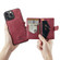 iPhone 13 Pro JEEHOOD Retro Magnetic Detachable Protective Case with Wallet & Card Slot & Holder  - Red