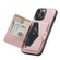 iPhone 13 Pro JEEHOOD Retro Magnetic Detachable Protective Case with Wallet & Card Slot & Holder  - Pink