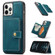 iPhone 13 Pro JEEHOOD Retro Magnetic Detachable Protective Case with Wallet & Card Slot & Holder  - Blue