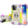 iPhone 13 Pro Shockproof Silicone + PC Protective Case with Dual-Ring Holder  - Colorful Beige