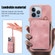 iPhone 13 Pro Zipper Card Bag Back Cover Phone Case - Pink