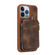 iPhone 13 Pro Zipper Card Bag Back Cover Phone Case - Brown
