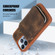 iPhone 13 Pro Zipper Card Bag Back Cover Phone Case - Brown