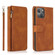 iPhone 13 Pro Skin-feel Crazy Horse Texture Zipper Wallet Bag Horizontal Flip Leather Case with Holder & Card Slots & Wallet & Lanyard  - Brown