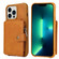 iPhone 13 Pro Zipper Shockproof Protective Phone Case  - Brown