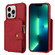 iPhone 13 Pro Zipper Shockproof Protective Phone Case  - Red