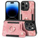 iPhone 13 Pro Retro Skin-feel Ring Multi-card Wallet Phone Case - Pink