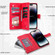 iPhone 13 Pro Multi-Card Totem Zipper Leather Phone Case - Red