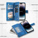 iPhone 13 Pro Multi-Card Totem Zipper Leather Phone Case - Blue