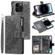 iPhone 13 Pro Multi-Card Totem Zipper Leather Phone Case - Grey