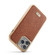 iPhone 13 Pro Fierre Shann Snake Texture Electroplating PU Phone Case  - Brown