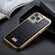 iPhone 13 Pro Fierre Shann Crocodile Texture Electroplating PU Phone Case  - Black