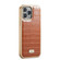 iPhone 13 Pro Fierre Shann Crocodile Texture Electroplating PU Phone Case  - Brown