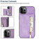 iPhone 13 Pro Zipper Card Holder Phone Case  - Purple