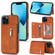 iPhone 13 Pro Zipper Card Holder Phone Case  - Brown