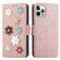 iPhone 13 Pro Stereoscopic Flowers Leather Phone Case  - Pink