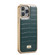 iPhone 13 Pro Fierre Shann Crocodile Texture Electroplating PU Phone Case  - Green