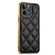 iPhone 13 Pro Suteni Electroplated Big Diamond Grid Leather Soft TPU Phone Case - Black