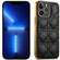 iPhone 13 Pro Suteni Electroplated Rattan Grid Leather Soft TPU Phone Case - Black