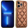iPhone 13 Pro Suteni Electroplated Big Diamond Grid Leather Soft TPU Phone Case - Brown