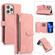 iPhone 13 Pro Dream 9-Card Wallet Zipper Bag Leather Phone Case - Pink