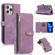 iPhone 13 Pro Dream 9-Card Wallet Zipper Bag Leather Phone Case - Purple