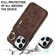 iPhone 13 Pro Retro Ring and Zipper RFID Card Slot Phone Case - Brown
