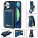 iPhone 13 Pro N.BEKUS Vertical Flip Card Slot RFID Phone Case  - Blue