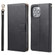 iPhone 13 Pro Plain Weave Cowhide Genuine Leather Phone Case  - Black