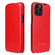 iPhone 13 Pro Fierre Shann Retro Oil Wax Texture Vertical Flip PU Leather Case  - Red