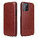 iPhone 13 Pro Fierre Shann Retro Oil Wax Texture Vertical Flip PU Leather Case  - Brown