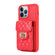 iPhone 13 Pro Card Slot Leather Phone Case - Red