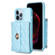 iPhone 13 Pro Horizontal Metal Buckle Wallet Rhombic Leather Phone Case - Blue