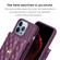 iPhone 13 Pro Horizontal Metal Buckle Wallet Rhombic Leather Phone Case - Dark Purple