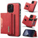 iPhone 13 Pro DG.MING M2 Series 3-Fold Card Bag Shockproof Case with Wallet & Holder Function  - Red